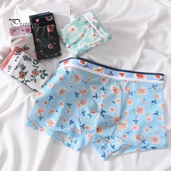 Boksere for menn Ultratynt mesh-trykt mellom midje Hurtigtørkende fukttransporterende Plus Size Homewear Sleep Shorts Sommerunderbukser