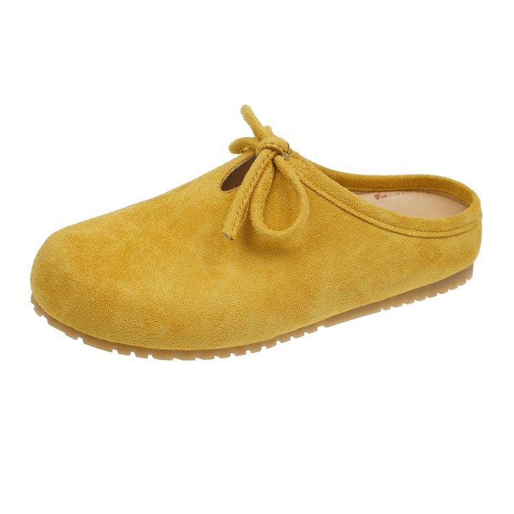 

Baotou half slippers women s outer wear flat-bottomed lazy one-pedal women s shoes 2025 new spring retro casual Boken shoes 35