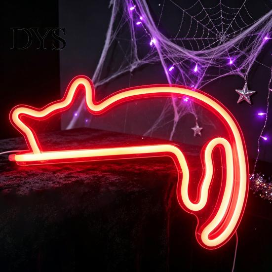 Pet Shop Decorative Sign Cat LED Neon Wall Sconce for Bedroom Decor, Cute Cartoon Animal Lamp Light, Energy Saving Living Room And Party Atmosphere