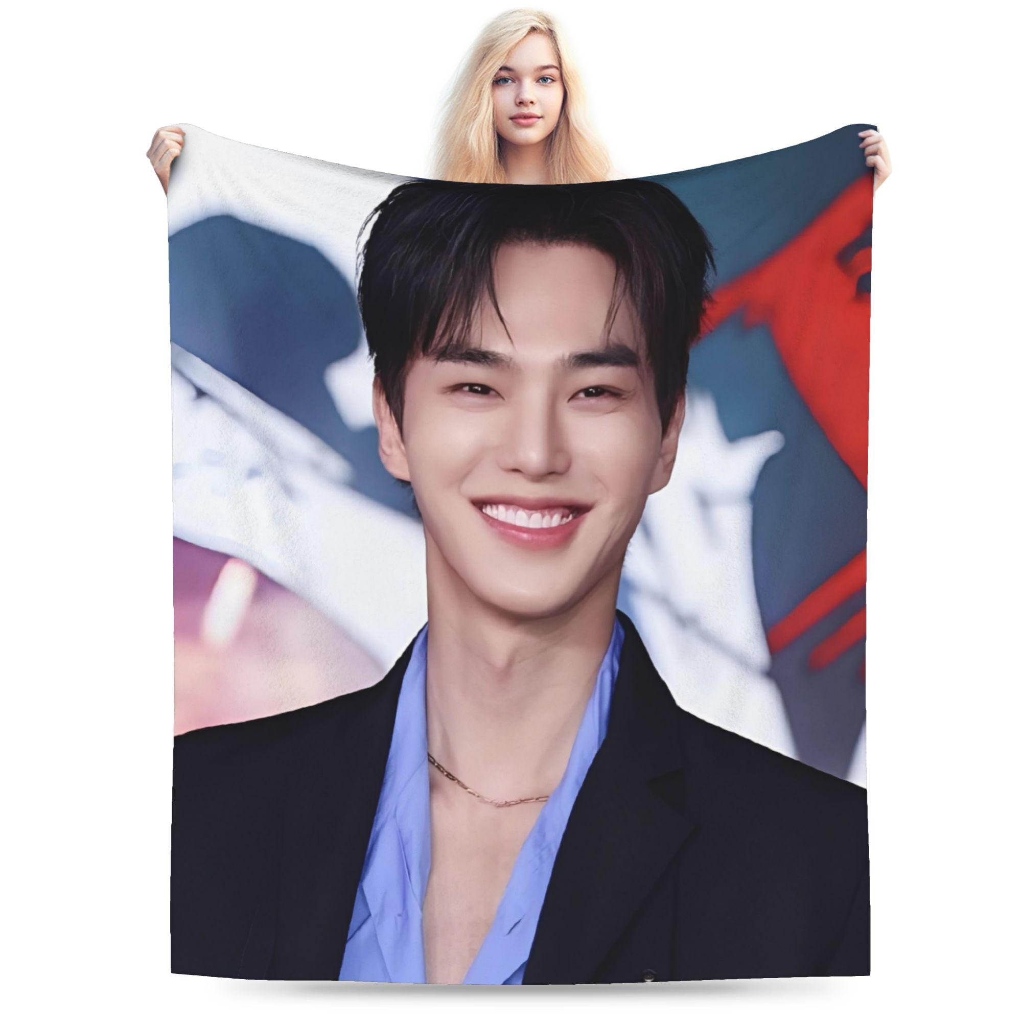 Song Kang Korean Pop  Blankets  Decorative Flannel Throw Blanket For Home Decor Soft Warm Custom Quality Bedspread Birthday Gift 75x90cm
