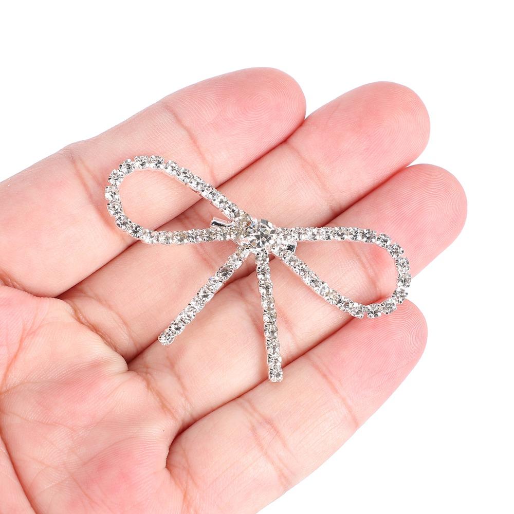 10 Stück Funkelnder Strass-Schleifen-Broschen-Pin Vintage Schleifenknoten Krallenketten-Pin Strass-Brosche Für Damen