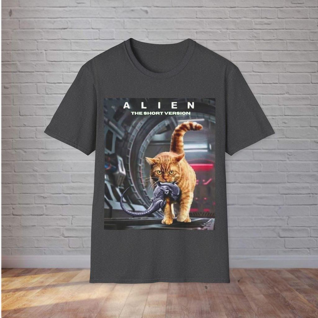 Meme Cat Alien Movie T Shirt Womens Unisex Cotton Tee Casual Summer Oversize Humor Short Sleeve Streetwear Loose ONeck Casual Top