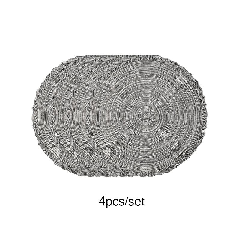 

Круглые салфетки под приборы, набор из 4 хлопчатобумажных салфеток, термостойкие, нескользящие, моющиеся, для обеденного стола 38CM&Round