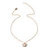 Crown Necklace European and American Fashion Diamond-encrusted Collarbone Chain Personalized Alloy Gold-plated Light Luxury High-end Sweater Chain