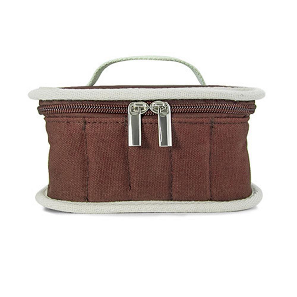 16 Slots Essential Oil Storage Bag Large Capacity Portable Lipstick Organizer Moisture-proof Zipper Closure