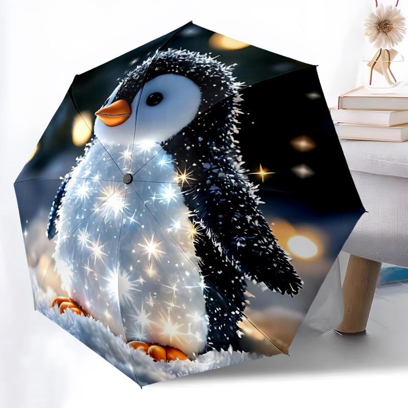 1pz Ombrello Pinguino con Apertura/Chiusura Automatica e Pieghevole, Ombrello da Viaggio Compatto, Design Leggero, per Pendolari135