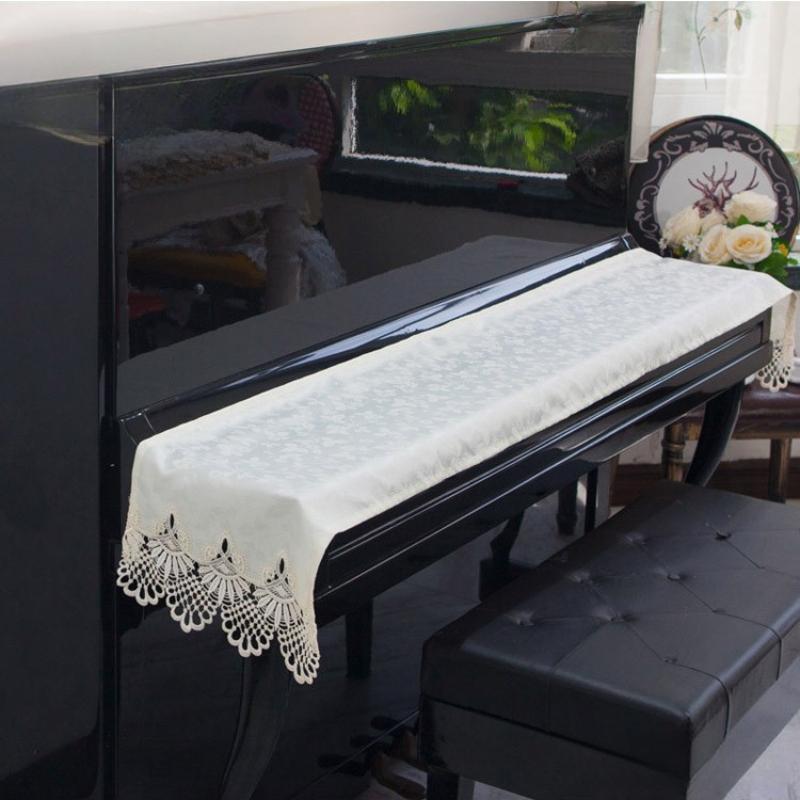 Wysokiej Jakości Pogrubiona Koronkowa Pokrowiec na Pianino Nowoczesny Minimalistyczny Pyłoszczelny Pokrowiec na Pianino Piękna Dekoracja Domu Pokrowiec na Ławę Pianinową