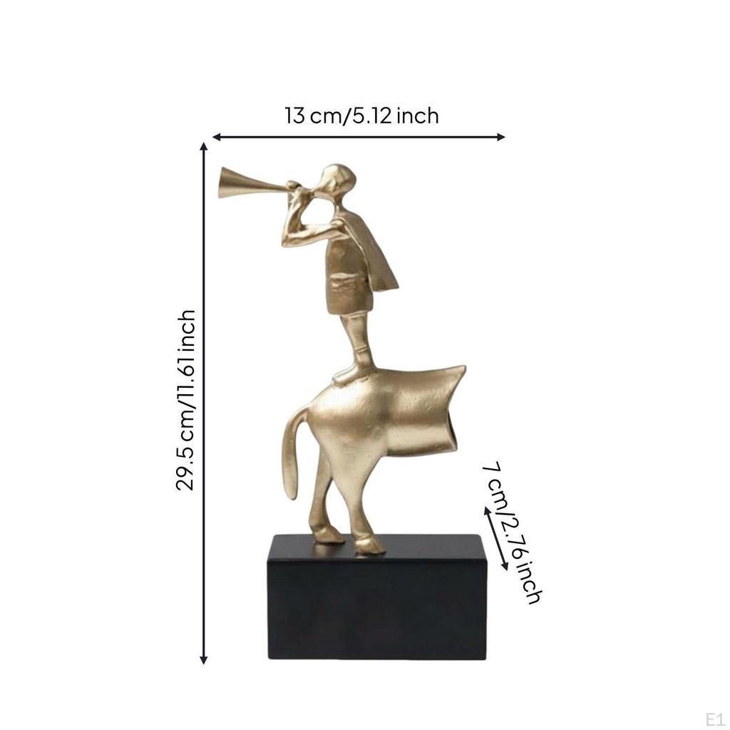 Trumpet Player Statue Modern Minimalist Music Figure Ornament Creative Crafted Metal Figurine