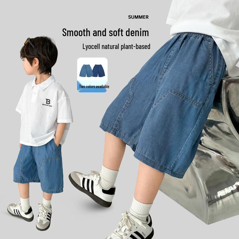 Повседневные джинсовые шорты-бермуды для мальчиков 140
