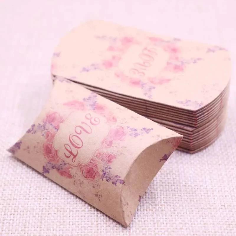 50pcs Marble Style Box Anniversary Gift Box Wedding Present Flamingo Design Box Paper Pillow Cardboard Jewelry Packing