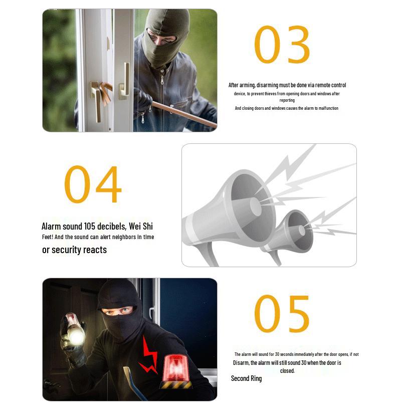 Wireless Electronic Door Magnet Alarm: Remote Control, Anti-Theft, Epidemic Prevention, Room Door Switch Reminder