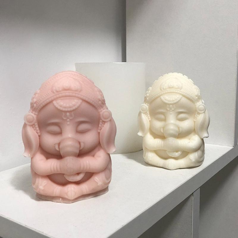 Ganesha- Silicone Mold Cute Mold Ganesh- Soap Candle Mold Mould for Candle Melt Decorating Resin Epoxy Crafts Gypsum