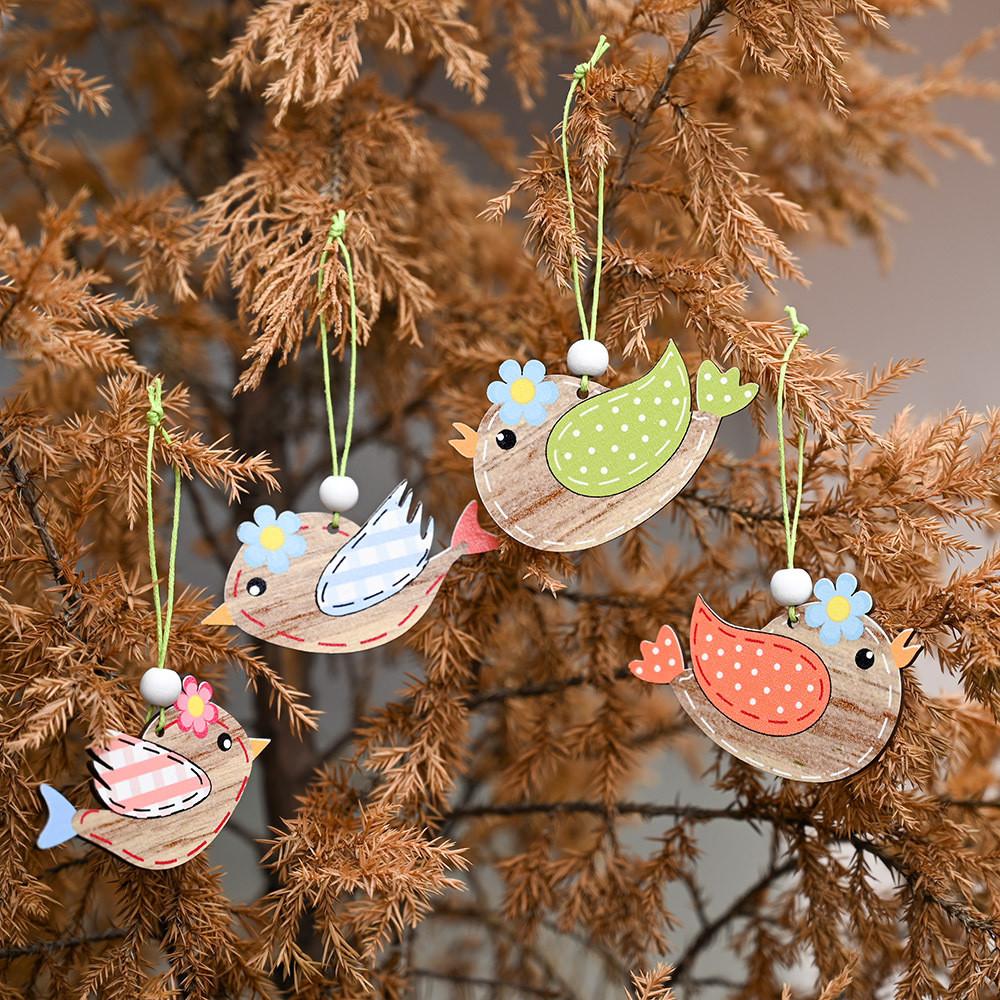 Easter Wooden Enchanting Hanging Decorations Including Cute Rabbit And Designs Chick