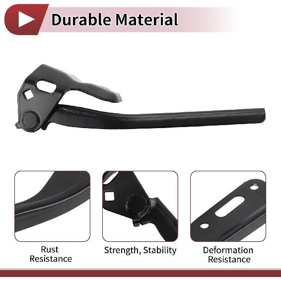 1 Pair Hood Hinges for Honda Accord 2008-2012 for Honda Crosstour 2012-2015 Front Bonnet Bracket No.60170TA0A00ZZ/60120TA0A00ZZ Black Iron