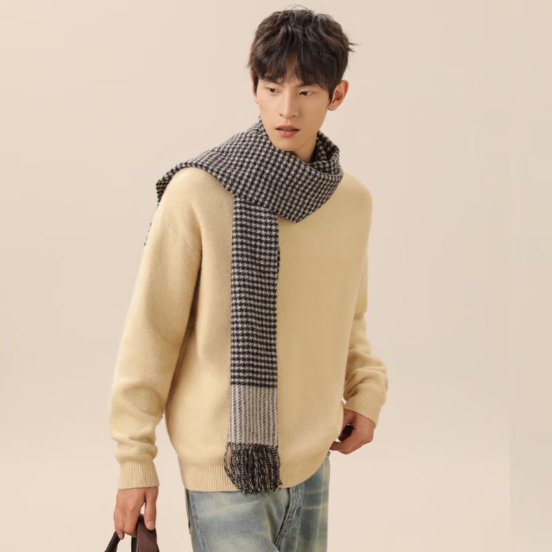 GENIOLAMODE Herren Winter Rundhals Warmer Pullover