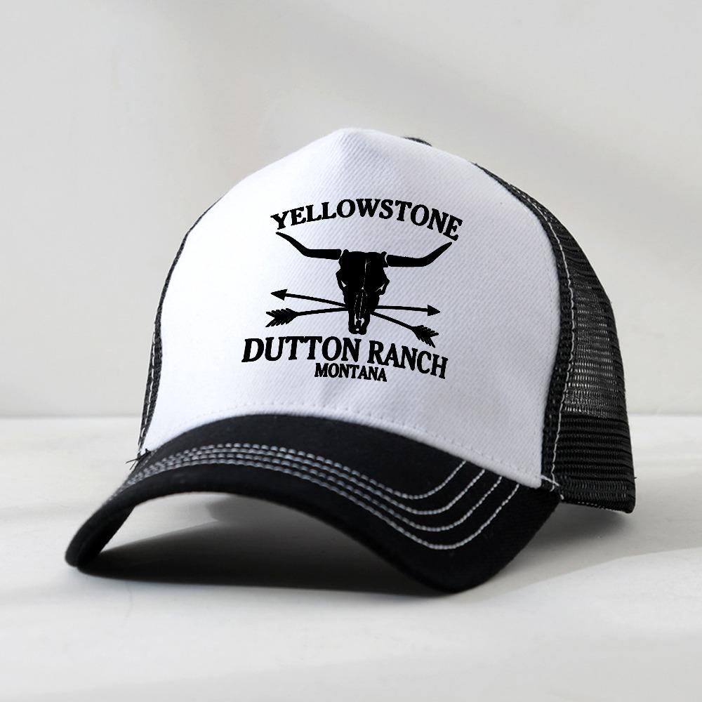 YELLOWSTONE Dutton Ranch Baseballkappe Sonnensnapback-Hut Frühling Herbst Trucker-Kappen Sport Hip Hop Passformkappen für Herren Damen