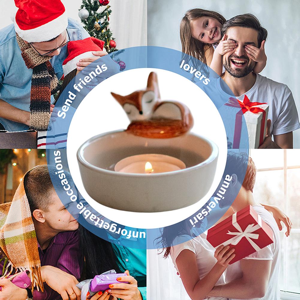 Cat/Dog/Rabbit/Fox Animal Candle Holder Warming Paws Aromatherapy Holder Cartoon Candlestick Lamp Holder for Animal Lovers