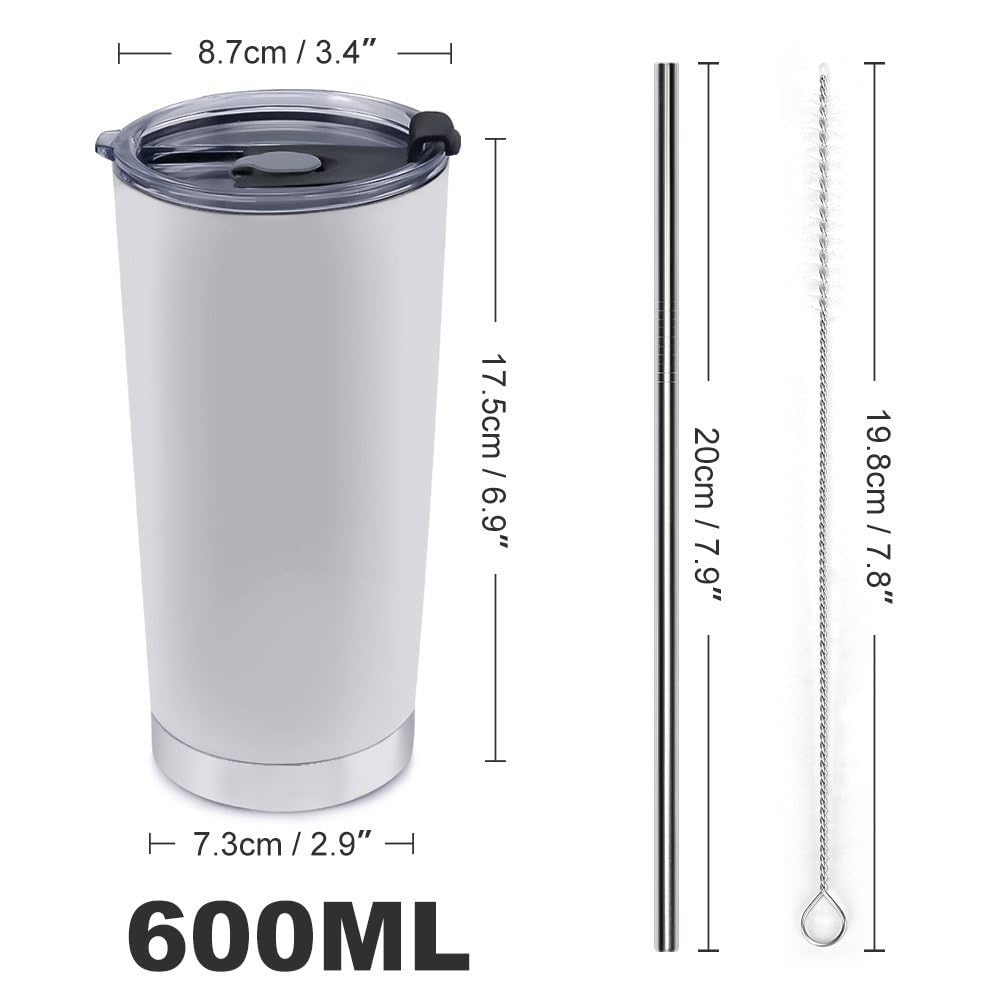 Hello Kitty Mug with Straw and Straw 600ml Coffee Stainless Steel Hot or Large Direct Character Cute Brush, Cup, Tumbler, Insulated, Cold,