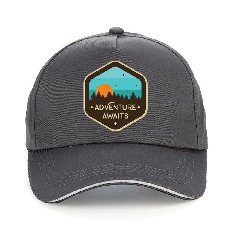 Outdoor Adventure Awaits Sunset Camping Trip Logo Baseball Cap Dad Caps Unisex Adjustable Snapback Hat Bone