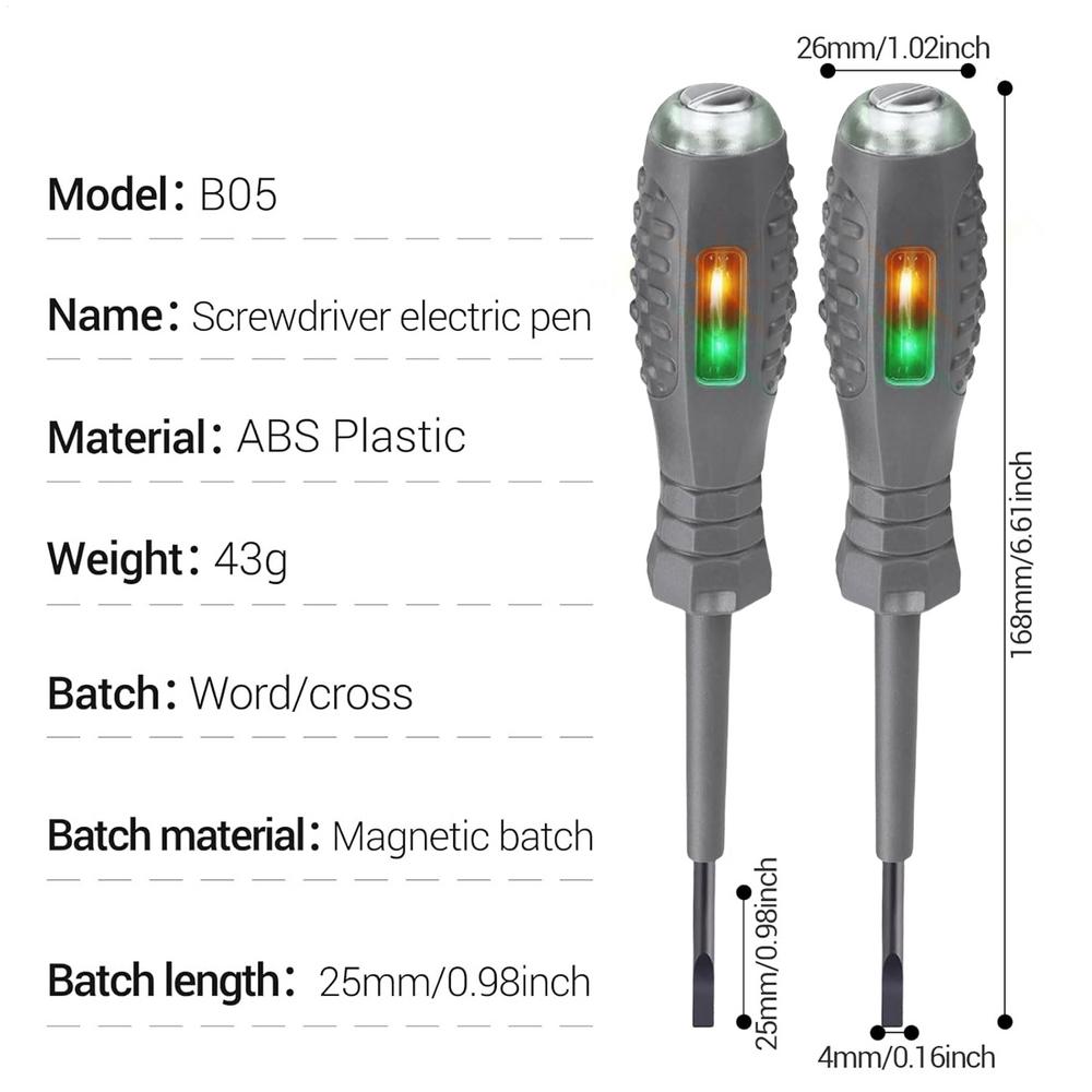 

Electricity Tester Screwdriver Electrical Current Test Detector Screwdriver Multifunctional Voltage Tester Screwdriver Set