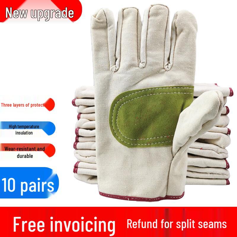 Heavy-Duty Three-Layer Canvas Work Gloves