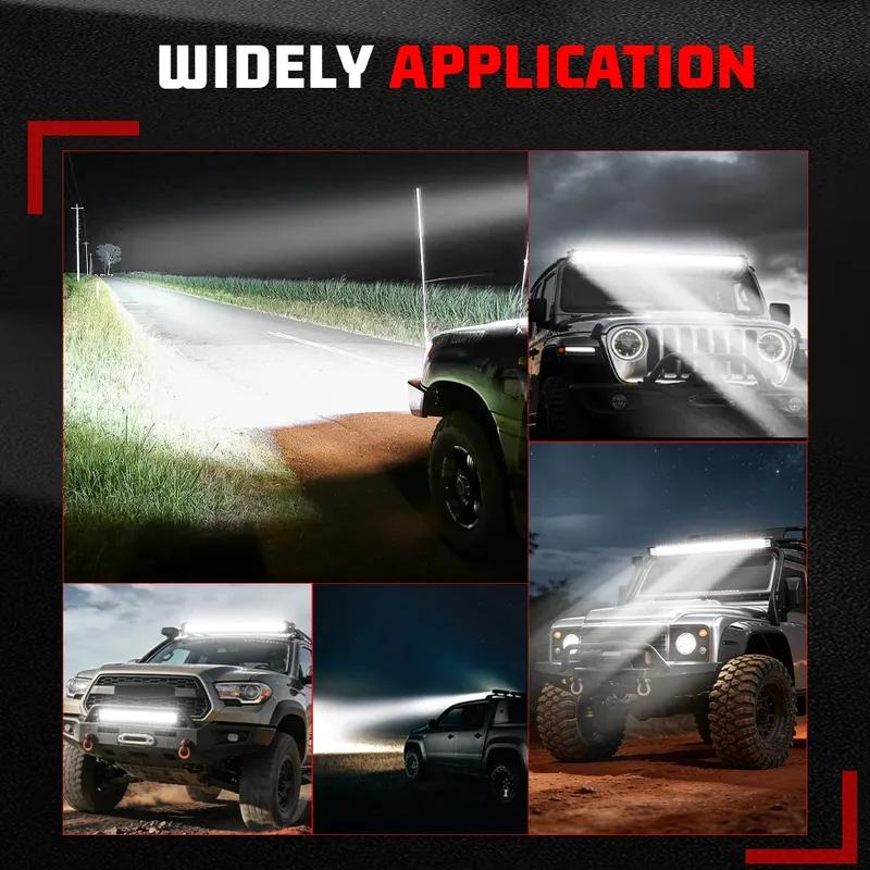 HL Led Driving Light Bar Double Rows Projector Lens 15inch 20inch 28inch Spot+Flood Combo Beam for Offroad Cars SUV UTV 12V 24V