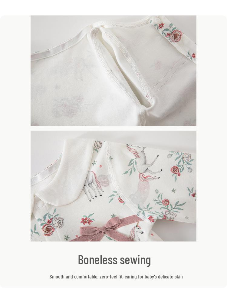 Spring & Autumn Princess Jumpsuit for Baby Girls - Pure Cotton, Class A, Sweet Outdoor Bodysuit