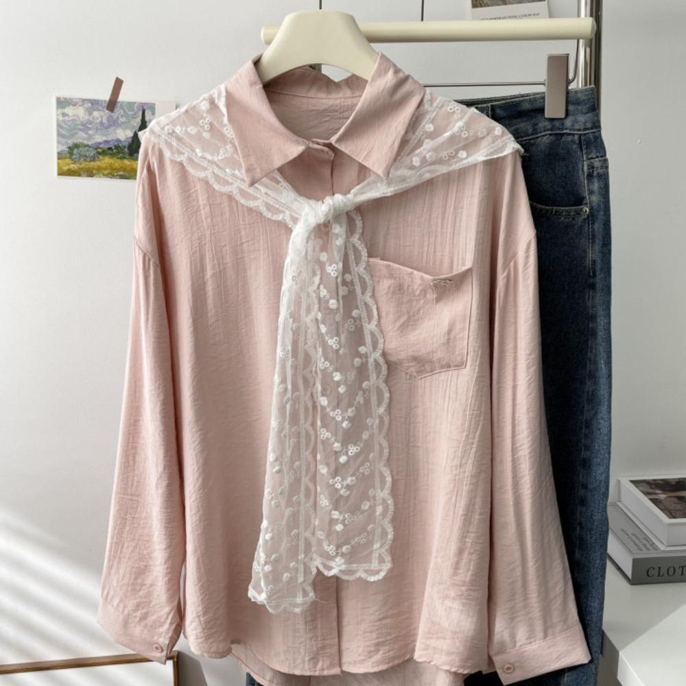 White Fake Collar Shawl Translucence Protect Neck Scarf Elegant Lace Neck Guard Scarf  Female