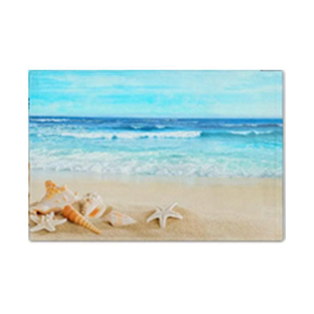 Heat Resistant Summer Beach Placemat Anti Slip Tableware Pad Dining Table Linen Placemat  Household