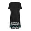 Women's Fashionable Casual Ethnic Printed Retro Round Neck Short Sleeve Dress
