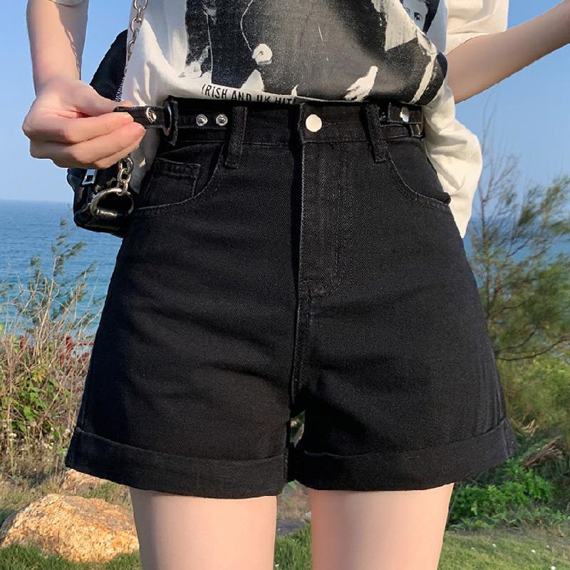 

Женские джинсовые шорты с очень высокой посадкой: Стройнящий свободный крой, Модная коллекция весна/лето 2025 S чёрный