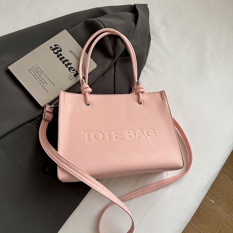 Large Capacity Tote Bag Women Stylish Commuter Shoulder PU Leather Crossbody With Zip Interior Pockets