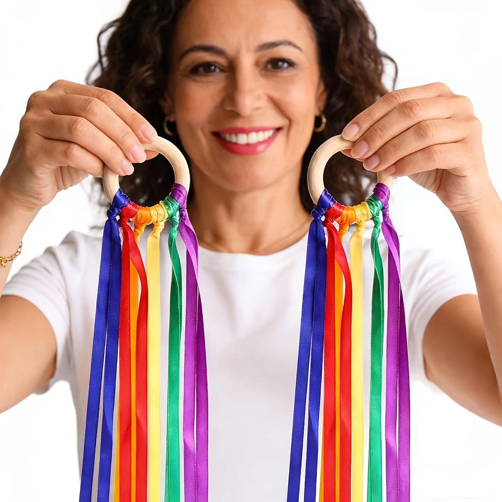 4pcs Colorful Multi-Tone Ribbon Garland - Durable All-Weather Fabric Party Decoration, Suitable for Birthdays, Weddings, Easter, Valentine's Day