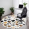 1pc Cat Butt Print Chair Carpet for Office, Round Polyester Mat, Indoor Decor for Office, Washable Non-slip Carpet Yy251219117