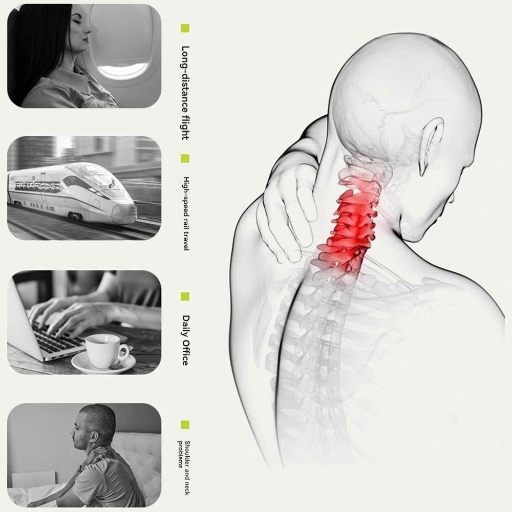 Inflatable U-Shaped Travel Pillow Soft Neckrest Pad Relaxation Neck Support Cushion  Office/School