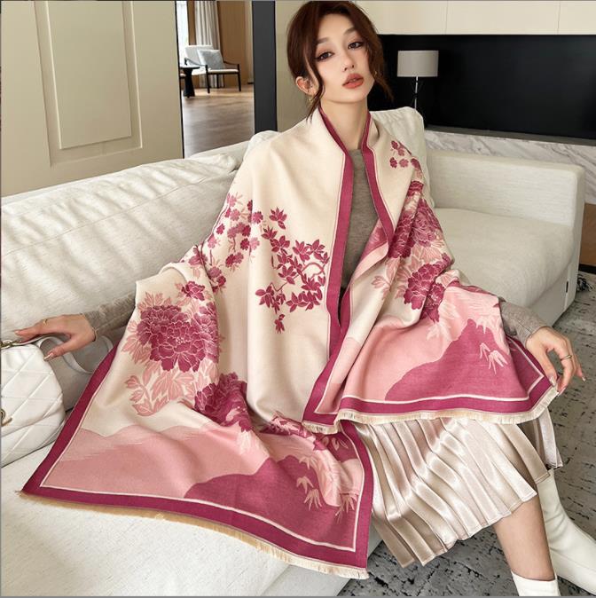 New Arrival Women'S Scarl Thickening Warm Pashmina Cashmere Scarf Female Autumn Winter Soft Scarf Shawl Multipurpose Blanket