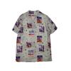 European and American Single Men Summer Rayon Shirt American Casual Loose Thin Cuban Collar Vintage Print Short Sleeves Shirt