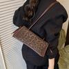 Retro Leopard Pattern One Shoulder Bag Autumn New Women's Sweet Bow Underarm Bags Luxury Designer Party Handbags Trend