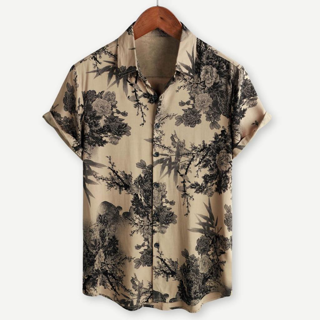 Men's Fashion Short Sleeve Shirts Summer Casual Tops Beach Party Vacation Shirts Outdoor Men's and Women's Shirt