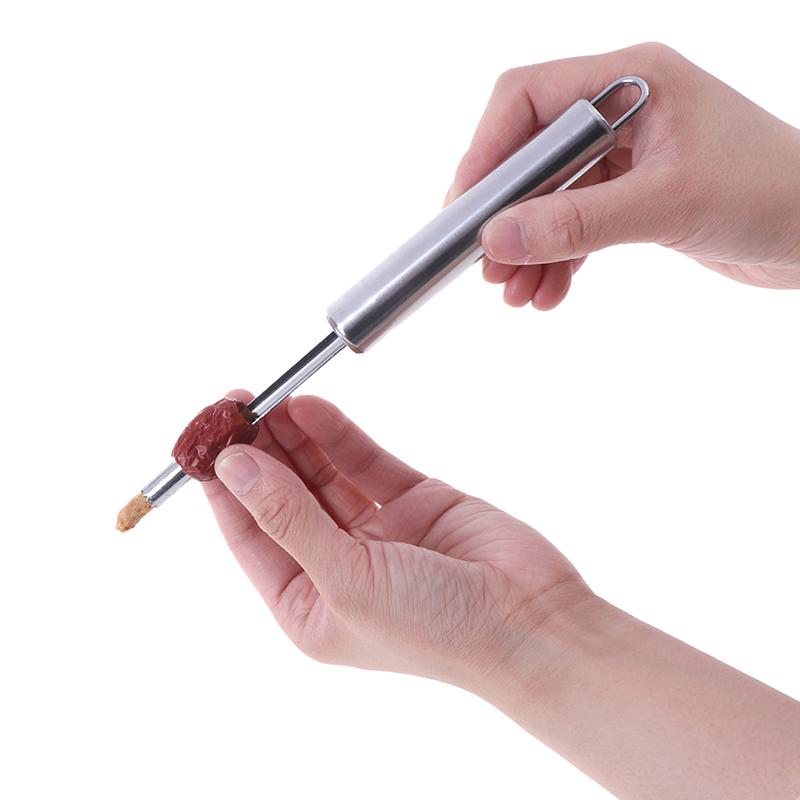 Stainless Steel Core Seed Remover Fruit Red Dates Corer Easy Twist Kitchen Tool