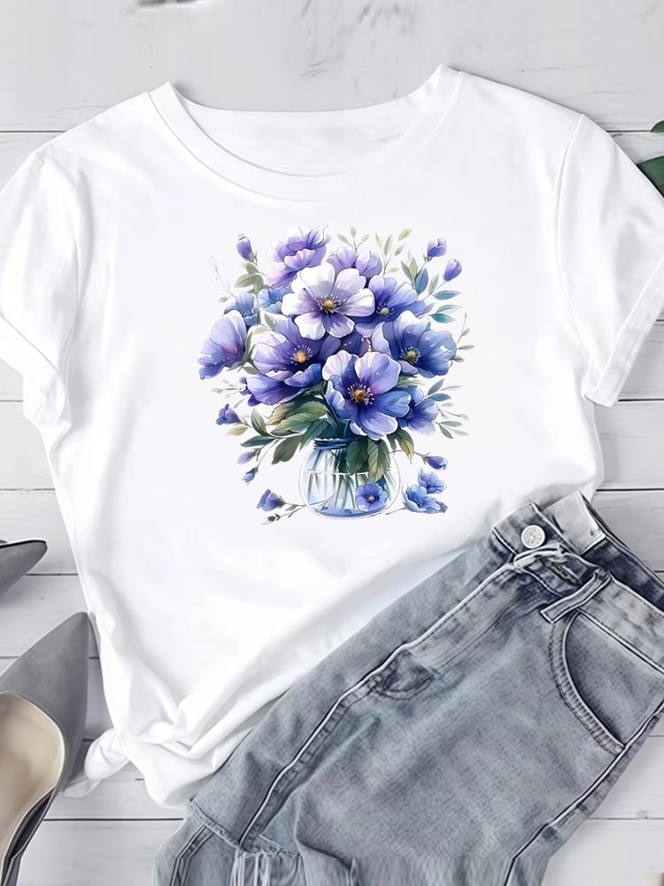 (Asian Size) trend lovely style Short Sleeve Tee Clothing T Shirt Woman Women Fashion Top Print Female Graphic T-shirts