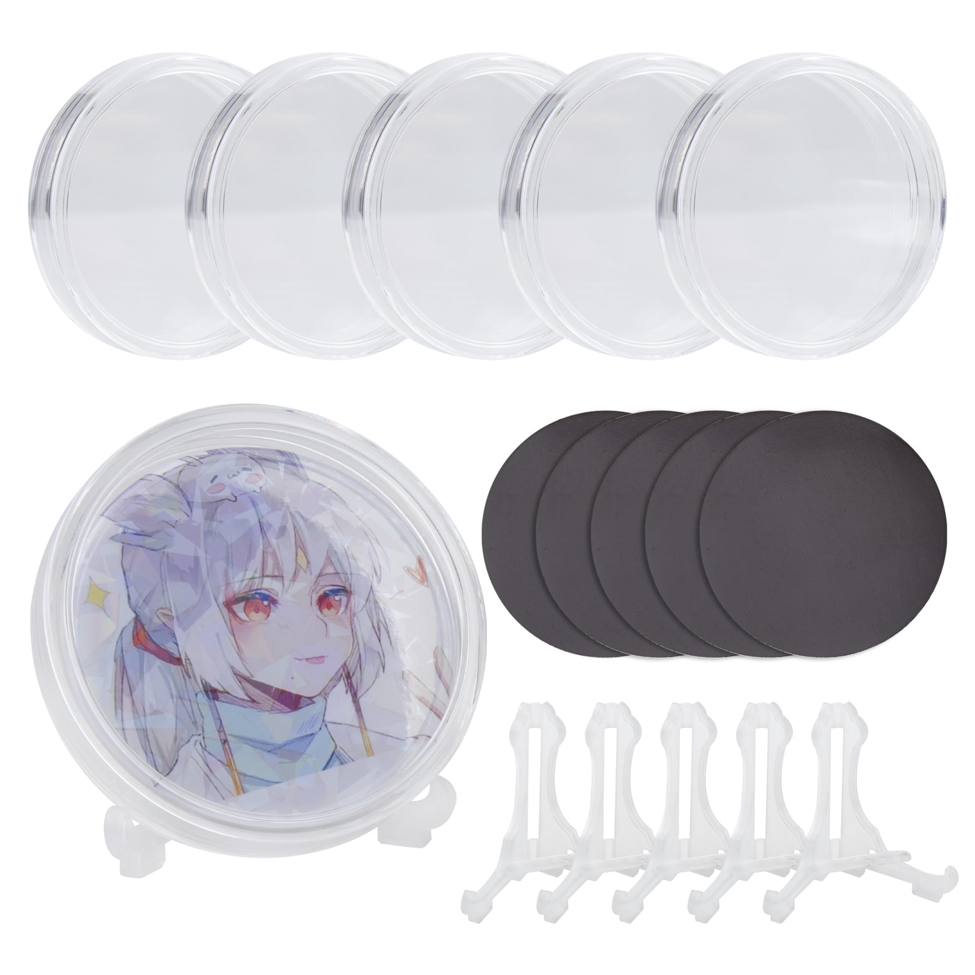 

Акриловый кейс для значков Дисплейный кейс для значков Дисплей-подставка Прозрачный Хранение Совместим с 57-мм значками Хранение Любимое занятие