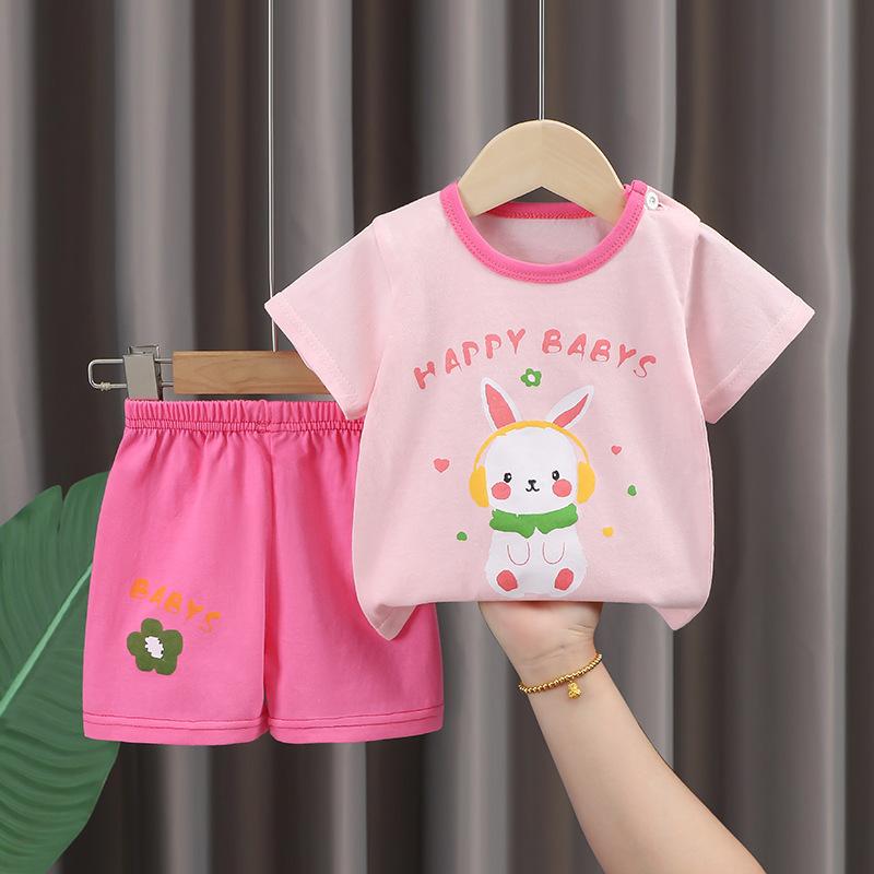 2026 Summer Children's Short Sleeve Set Pure Cotton Thin T-shirt Children's Clothing