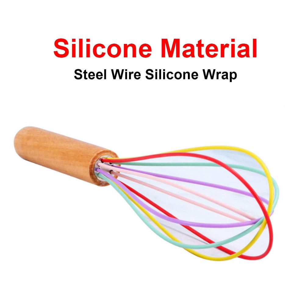 Silicone World Silicone Egg Beater Manual Whisk Cream Mixer Stirring Mixing Whisking Balloon Coil Style Egg Tools Baking Gadget