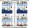 Kids Truck Curtains Cartoon Cute Colorful Construction Car Tractor Bulldozer Traffic Transportation Vehicles Window Treatments