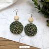 Vintage Mori Grass and Rattan Woven Handmade Earrings Bohemian Vacation Style Stud Earrings Female Ethnic Style Summer Ear Jewelry