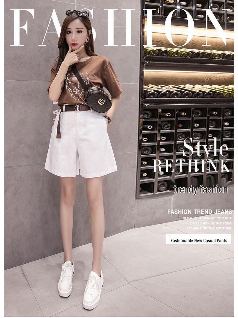 Women's High-Waisted Wide-Leg A-line Shorts - Summer 2026 Korean Style Casual Capris