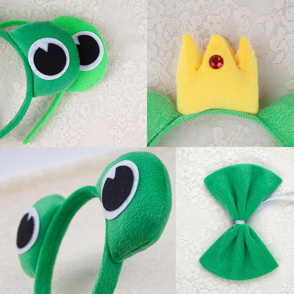 Frosch Kostüm Zubehör Frosch Ohren Haarreif Schwanz Krawatte für Halloween Cosplay Party Verkleiden Tierkostüme