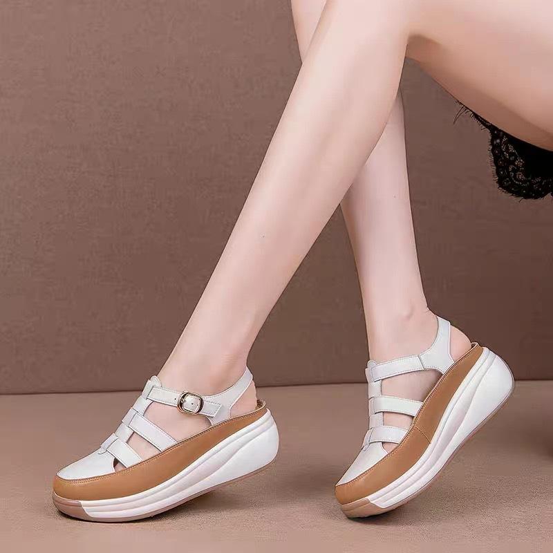 Women Roman Baotou Sandals Slippers Summer  Hollow-out Wedges Woman Casual Shoes   Female Platform Sandalias