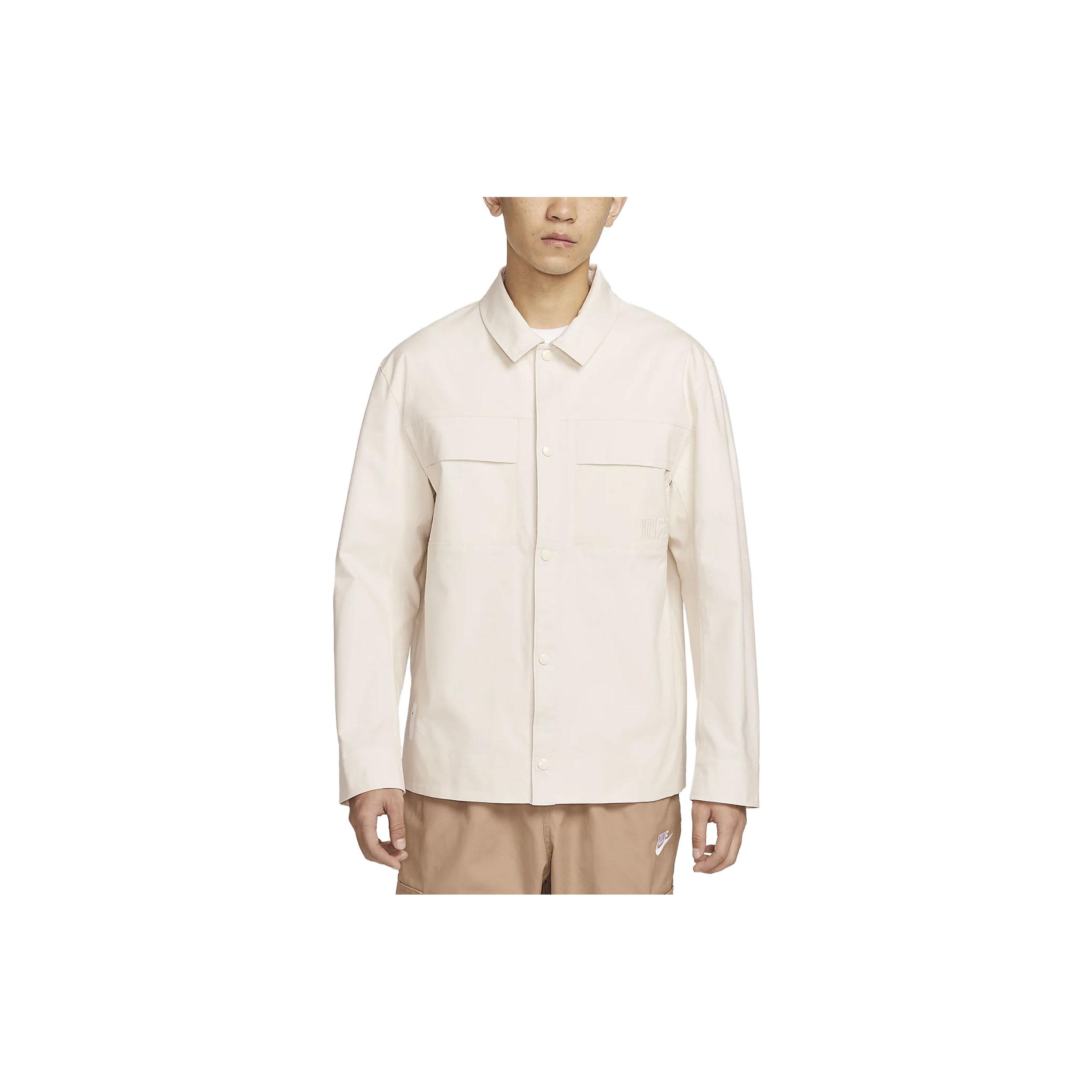 Nike Sportswear Style Essentials Solid Polo Shirt Woven Jacket Men Jackets Light-Ivory FN0463-118 XL
